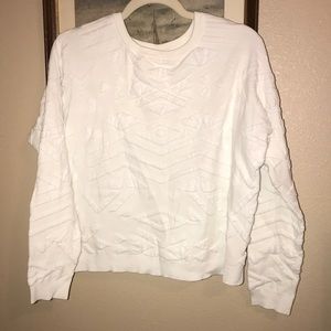 Cropped white sweatshirt